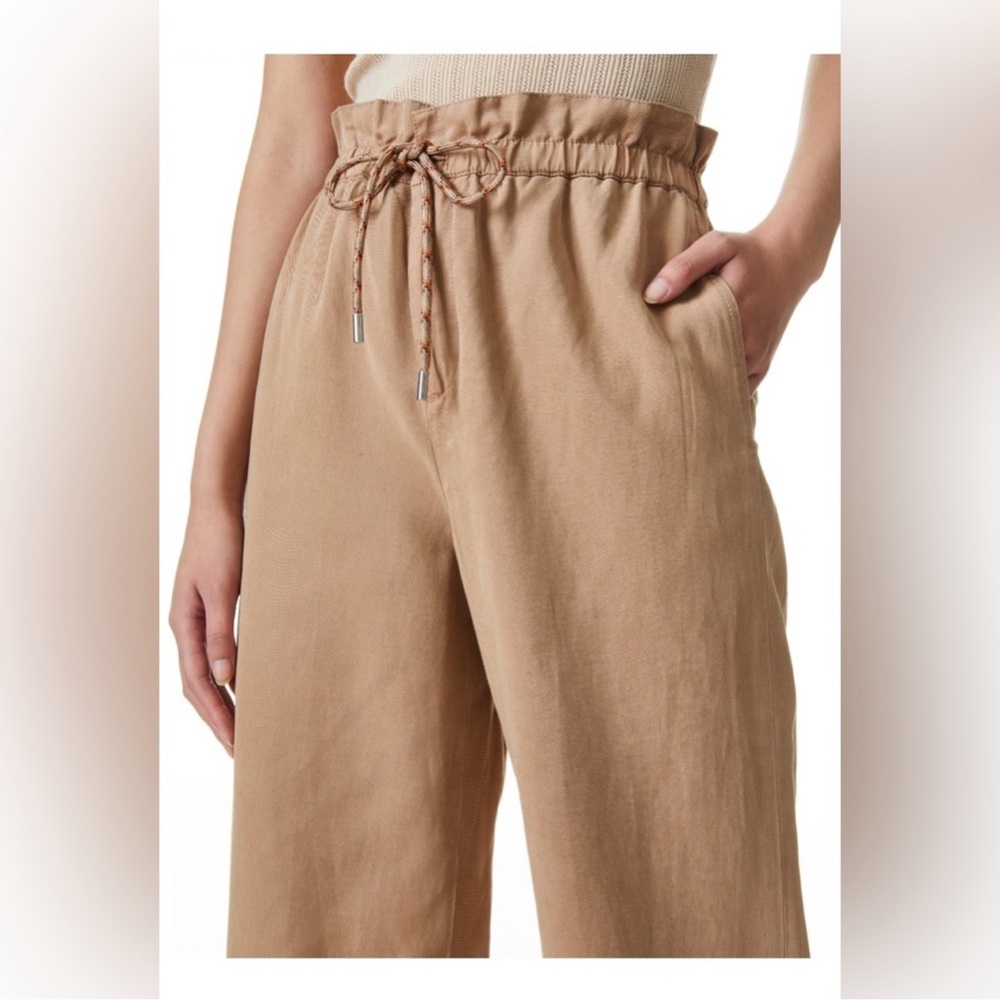 $350 Alice+Olivia Henry Paperbag Pant and Tie brown wide leg high rise size 14: - Picture 4 of 13